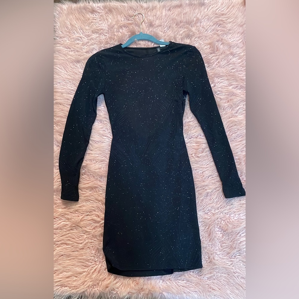Midnight Black Sparkly Cocktail Dress